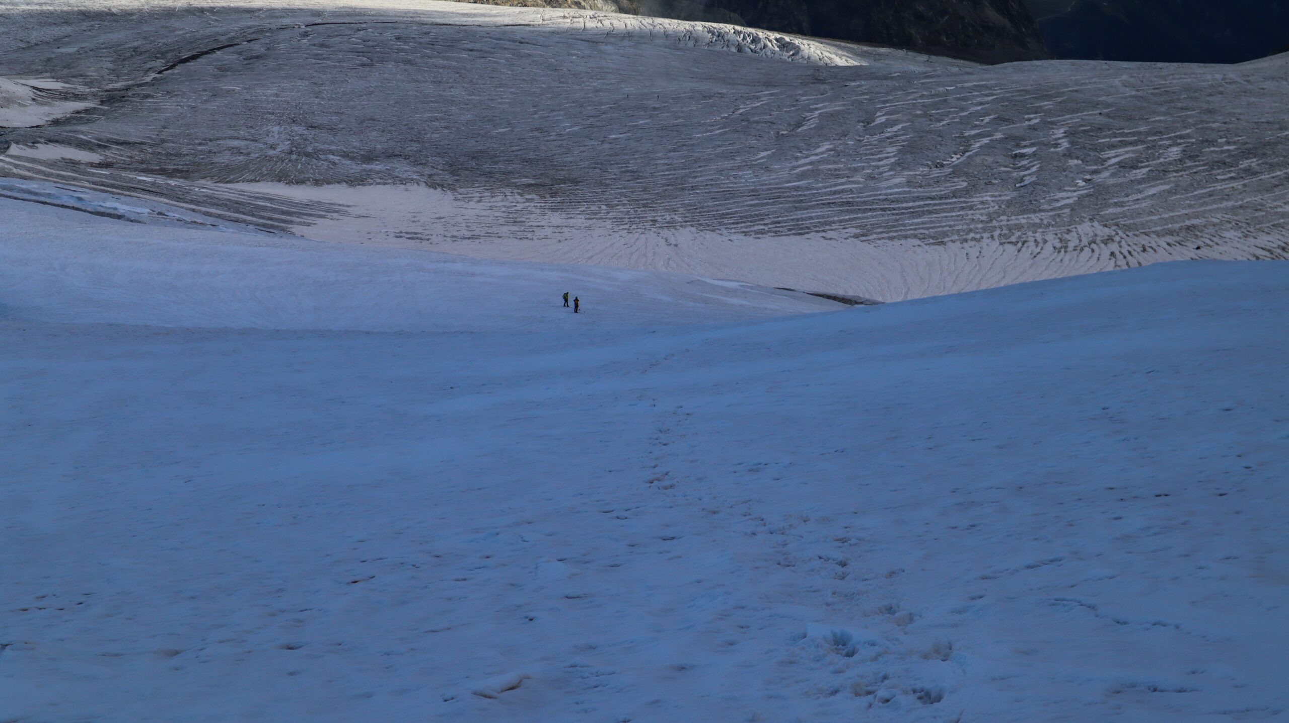 Discesa nel ghiacciaio du Mont Collon